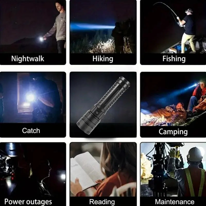 Rechargeable Zoomable LED Flashlight